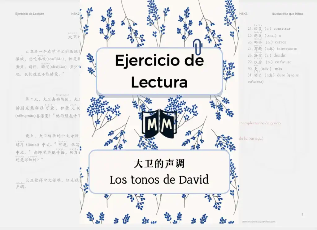PDF Ejercicio de lectura en chino para estudiantes nivel intermedio los tonos de David 
