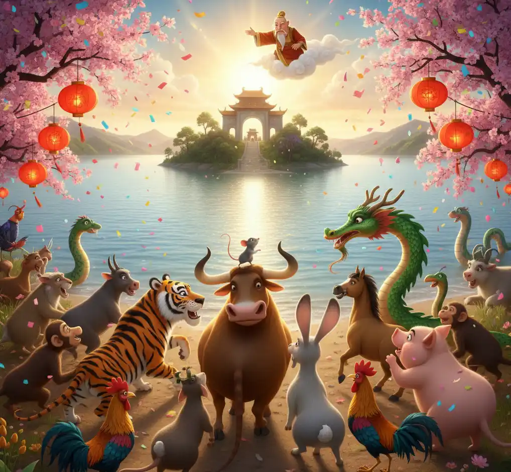 Leyenda de la Gran Carrera del Horóscopo Chino y el Emperador de Jade